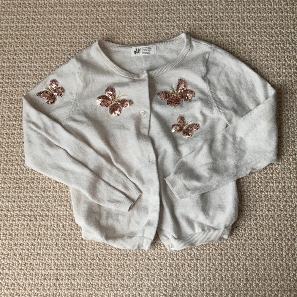 H&M sequin butterfly cardigan 4-6
